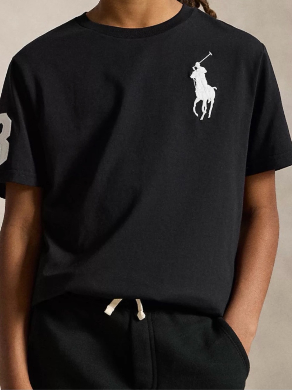 Polo by Ralph Lauren Black Tee with White Pony Logo kids various